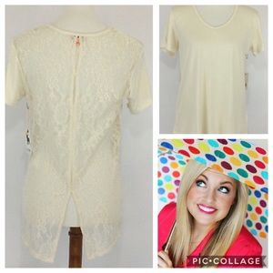 PJ Salvage Lace Back Tee V-Neck